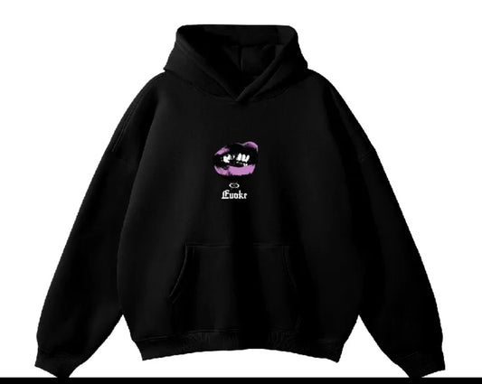 Evoke Black Lips Hoodie