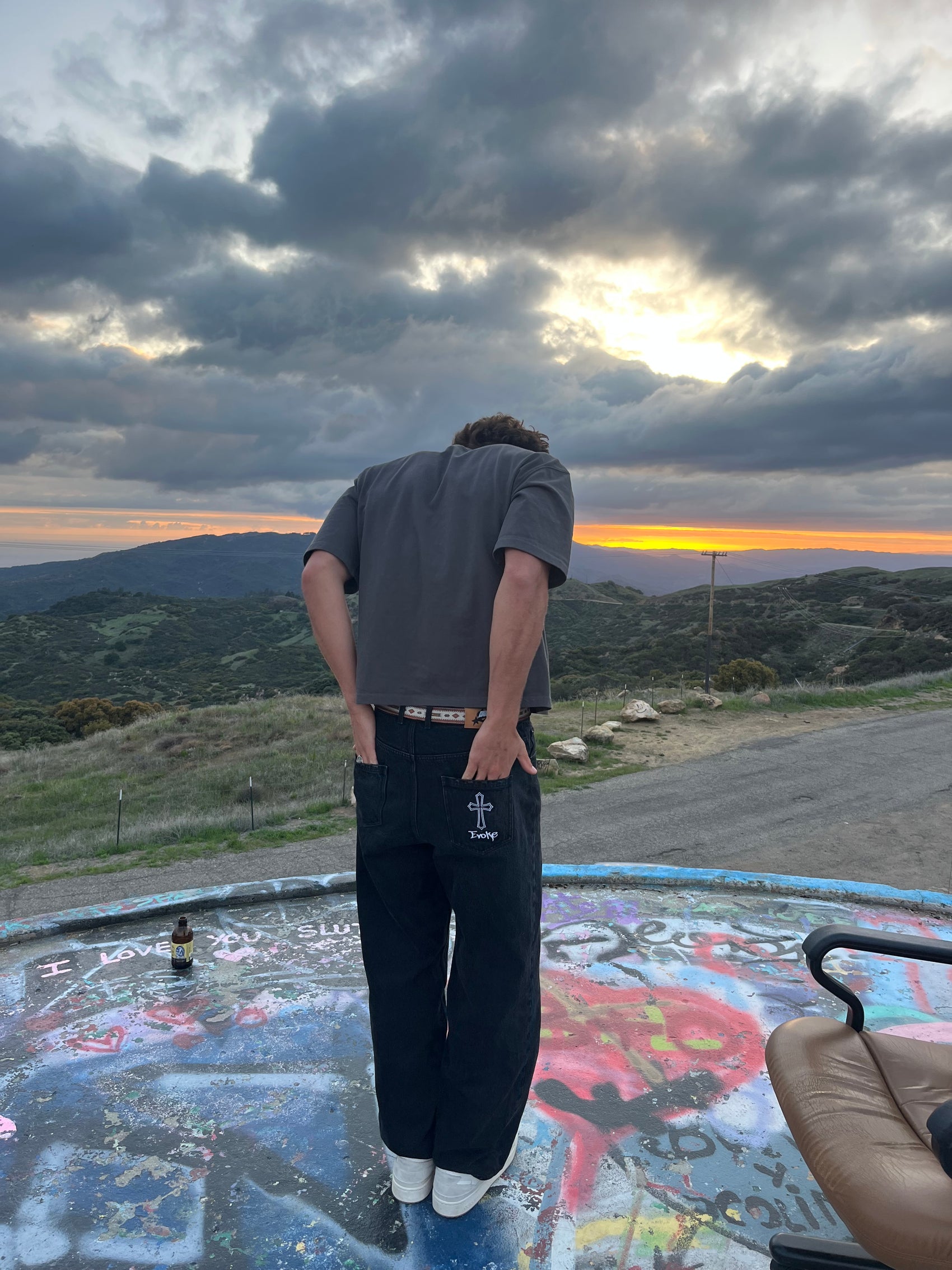 black washed Evoke Pants