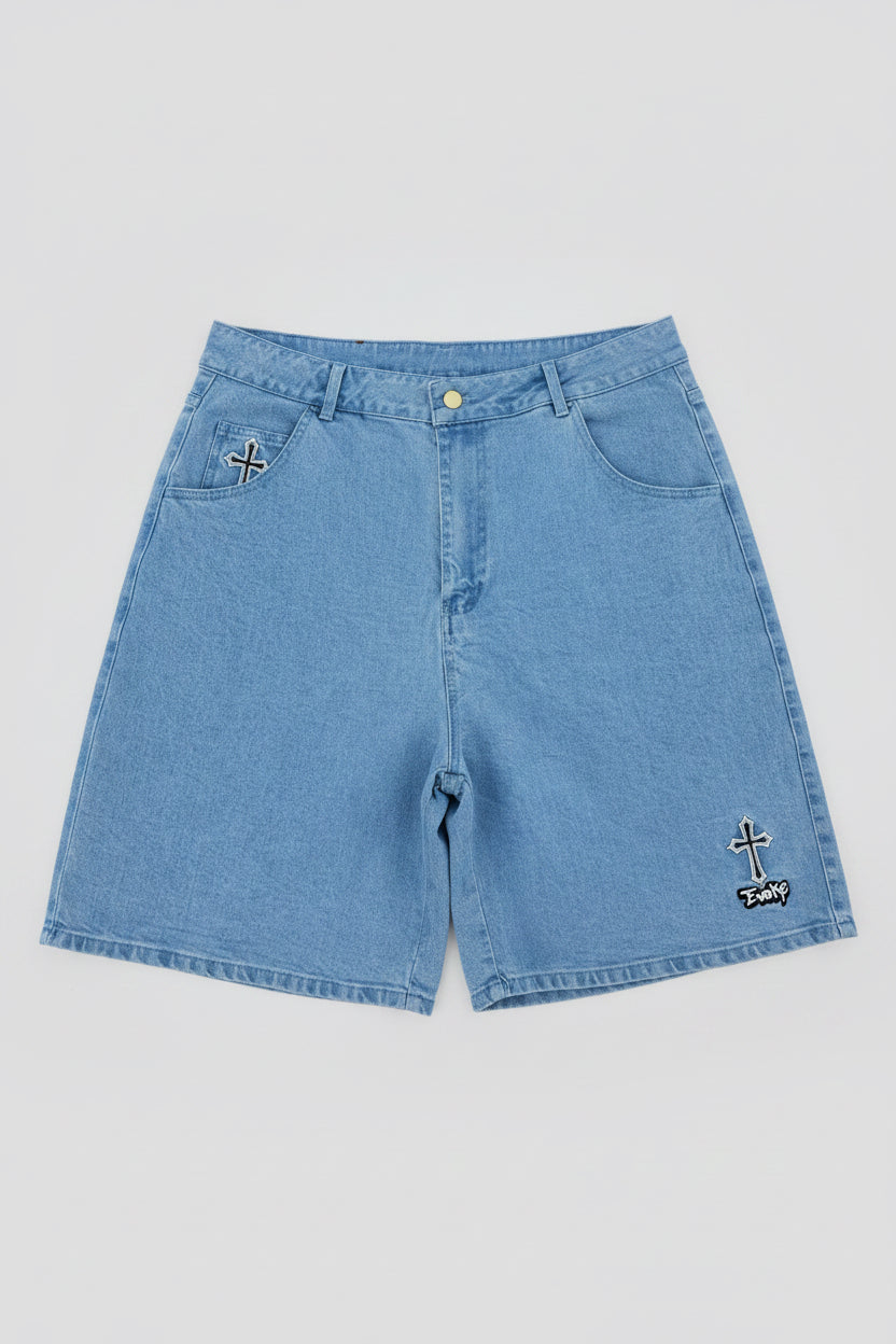 Blue Washed Jorts – Evok3 Clothing