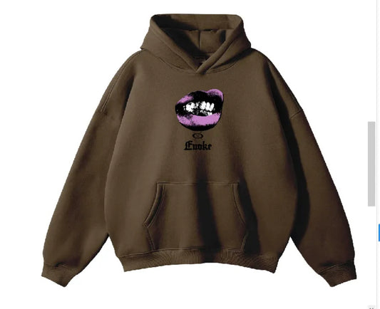 Evoke Brown Lips Hoodie